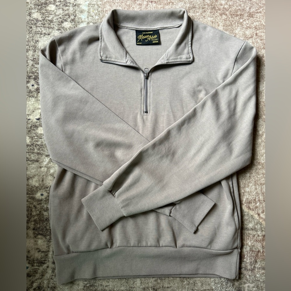 MAISON ARTICLE Particle Tech Fleece Quarter Zip Mens Medium Pullover EUC!